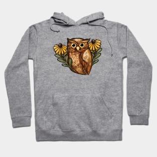 Black Eyed Susan Daisy Owl Hoodie